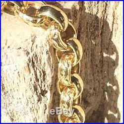 IMPRESSIVE HEAVY 9ct SOLID YELLOW GOLD BELCHER LINK CHAIN 66.8g Length 20 1/4