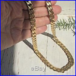 IMPRESSIVE HEAVY 9ct YELLOW GOLD SOLID Men's CURB LINK CHAIN 79g 20 ins