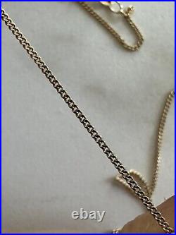 ITALY UNOAERRE Vintage 9Ct Gold Curb Link Chain Necklace 1.45Gr 42Cm London 1995