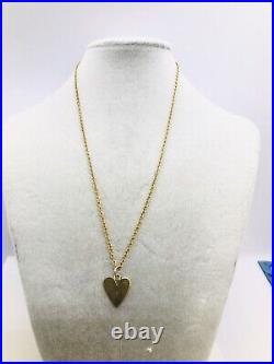 Italian 9CT Gold 18 Chain Necklace With Solid Gold Heart Pendant UNOAERRE 4.92g