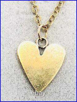 Italian 9CT Gold 18 Chain Necklace With Solid Gold Heart Pendant UNOAERRE 4.92g