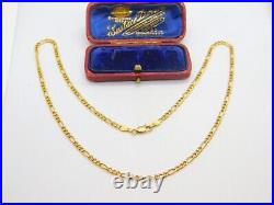 Italian 9ct Yellow Gold Essential Figaro Link Chain Necklace 18 Length Vintage