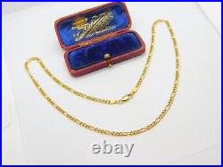 Italian 9ct Yellow Gold Essential Figaro Link Chain Necklace 18 Length Vintage