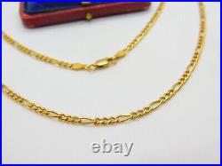 Italian 9ct Yellow Gold Essential Figaro Link Chain Necklace 18 Length Vintage