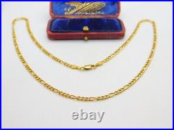 Italian 9ct Yellow Gold Essential Figaro Link Chain Necklace 18 Length Vintage