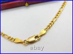 Italian 9ct Yellow Gold Essential Figaro Link Chain Necklace 18 Length Vintage