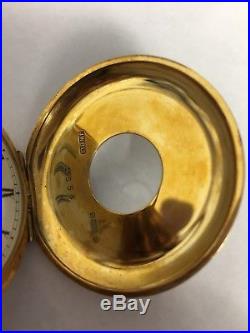 JW Benson 9ct Solid Gold Half Hunter Pocket Watch + 9ct Gold Chain