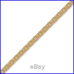 Jewelco London 9ct Gold Flat Byzantine 5.7mm Chain Necklace