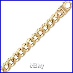 Jewelco London 9ct Gold Traditional Heavy Weight Curb Link 17.5mm Chain Necklace
