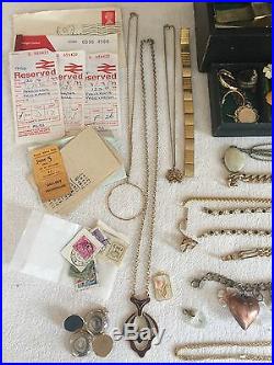 Jewellery Job Lot Including 9ct Gold, watches, Rings, Chains, 99p Start N/R