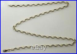 LONG VINTAGE 375 9CT GOLD BELCHER LINK CHAIN NECKLACE 24 inches 13.49g