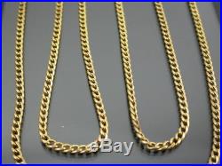 LONG VINTAGE 9ct GOLD CURB LINK NECKLACE CHAIN 30 inch C. 1980