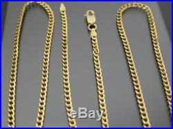 LONG VINTAGE 9ct GOLD CURB LINK NECKLACE CHAIN 30 inch C. 1980