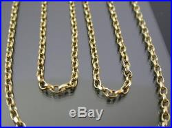 LONG VINTAGE 9ct GOLD FACETED BELCHER LINK NECKLACE CHAIN 30 inch 1999