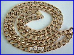 Lovely 9ct Gold Chunky Looking Curb Linked Necklet Chain 25 Inches 1 Ounce