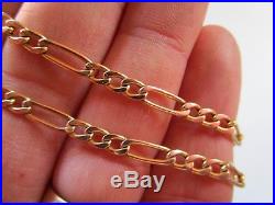 LOVELY 9ct GOLD HM BIRMINGHAM 1994 FIGARO LINK CHAIN NECKLACE 20 INCHES, 6 GRAMS