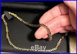 +++ LOVELY HEAVY SOLID 9 CT GOLD BYZANTINE LINK 21 INCH CHAIN+++OVER 50 GRAMS+++