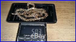 +++ LOVELY HEAVY SOLID 9 CT GOLD BYZANTINE LINK 21 INCH CHAIN+++OVER 50 GRAMS+++