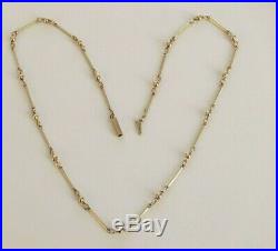 LOVELY LADIES VINTAGE 9CT GOLD FANCY BATON and BALL LINK NECKLACE CHAIN 18