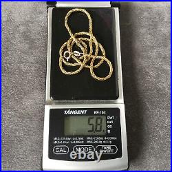 LOVELY VINTAGE ZALES 9ct 375 GOLD TWISTED FOXTAIL CHAIN NECKLACE 16 41cm 5.8g