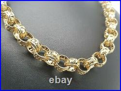 Ladies 9ct Yellow Gold Belcher Chain with Extension 55cm 59.5g Preloved