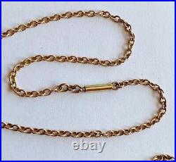 Ladies Antique Victorian 9ct Gold Barrel Clasp / Belcher Necklace Chain / 5.1 g