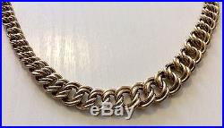 Ladies Fancy Double Link Hallmarked Vintage Heavy 9ct Gold Chain Necklace