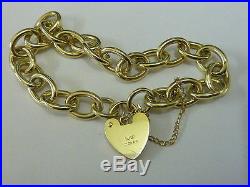 Ladies Lovely Vintage 9ct Gold 7 Charm Bracelet