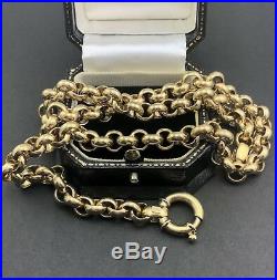 Ladies Solid 9ct / 9k / 375 Yellow Gold Belcher Chain Necklace 18' Italy