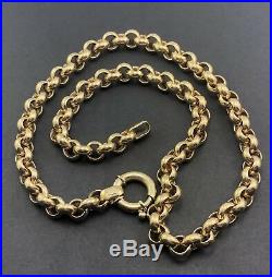 Ladies Solid 9ct / 9k / 375 Yellow Gold Belcher Chain Necklace 18' Italy