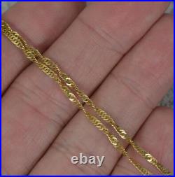 Ladies Solid 9ct Gold Oval Locket Pendant and 24 Long Twist Chain