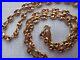 Ladies necklace 9ct solid gold, 26 puffed anchor link chain, pre-owned