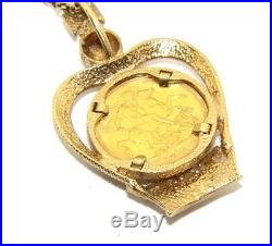 Ladies/womens 22ct gold stunning sovereign pendant with a 9ct gold belcher chain