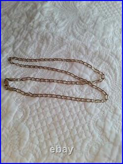 Large Chunky Gents Solid 9ct Gold 22 Inch 4mm Wide Necklace Chain Hallmarked 375