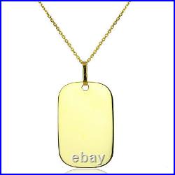 Light 9ct Gold Dog Tag Pendant Belcher Chain Necklace