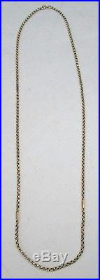 Long Antique Victorian Chunky 9ct Gold Belcher Chain Necklace 78cm 13.8g