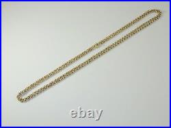 Long Guard Muff Chain Necklace Antique 9ct Gold 42 Long 18.7 Grams