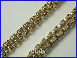 Long Guard Muff Chain Necklace Antique 9ct Gold 42 Long 18.7 Grams