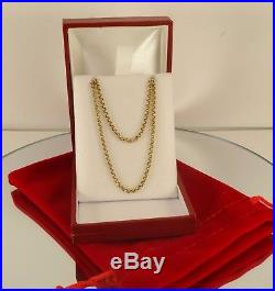Long Solid 9ct Gold 22 BELCHER Chain Necklace Hm 7gr 2mm link RRP£350 cx709