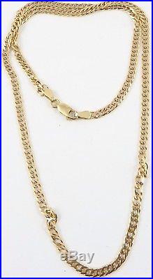 Long hallmarked 9ct gold 18 inch long yellow gold neck chain weighs 6.6 grams