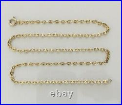 Lovely 18.5 Vintage 9ct Gold'gucci' Style Anchor Link Mariner Necklace Chain
