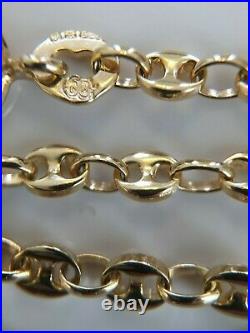 Lovely 18.5 Vintage 9ct Gold'gucci' Style Anchor Link Mariner Necklace Chain
