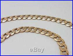Lovely 9ct Gold 19 Plain Curb Link Chain Necklace. Goldmine Jewellers