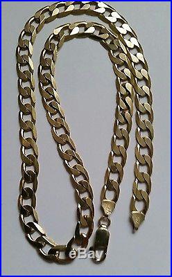 Lovely 9ct Gold 20.5ins long flat curb chain 33.5 grams. Great condition