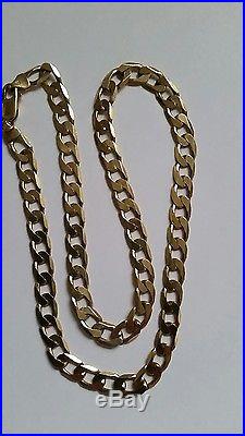 Lovely 9ct Gold 20.5ins long flat curb chain 33.5 grams. Great condition