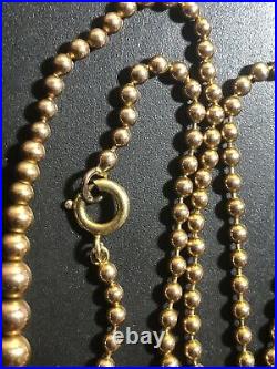 Lovely 9ct Gold Bead Necklace, L 44.2cm, - 6.29g
