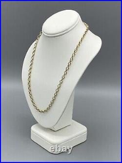 Lovely 9ct Solid GOLD Oval BELCHER CHAIN NECKLACE 22 Inch 20.35g