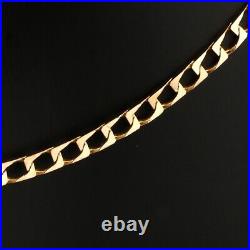Lovely 9ct Yellow Gold Flat Curb Necklace 15.5 Inches