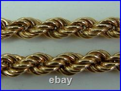 Lovely 9ct Yellow Gold Rope Chain Necklet 18 Inches