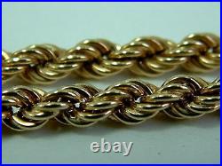 Lovely 9ct Yellow Gold Rope Chain Necklet 18 Inches